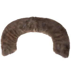 Brown mink shawl collar scarf